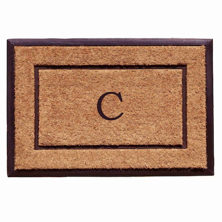 Monogram Door Mat, Black, Natural, 24 in W x 36 in L